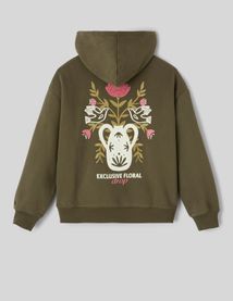 Sweat &agrave; capuche imprim&eacute;