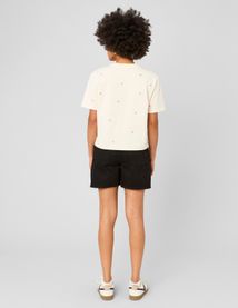 T-shirt avec broderies fleurs