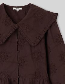 Chemise maxi col broderie 3D