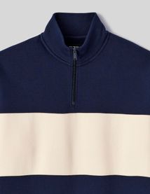 Sweat col montant colorblock
