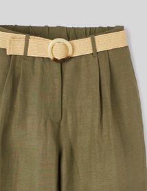 Pantalon lin avec ceinture