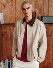 Veste zipp&eacute;e col velours