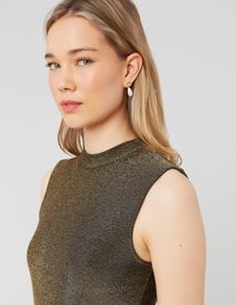 T-shirt sans manches pailleté