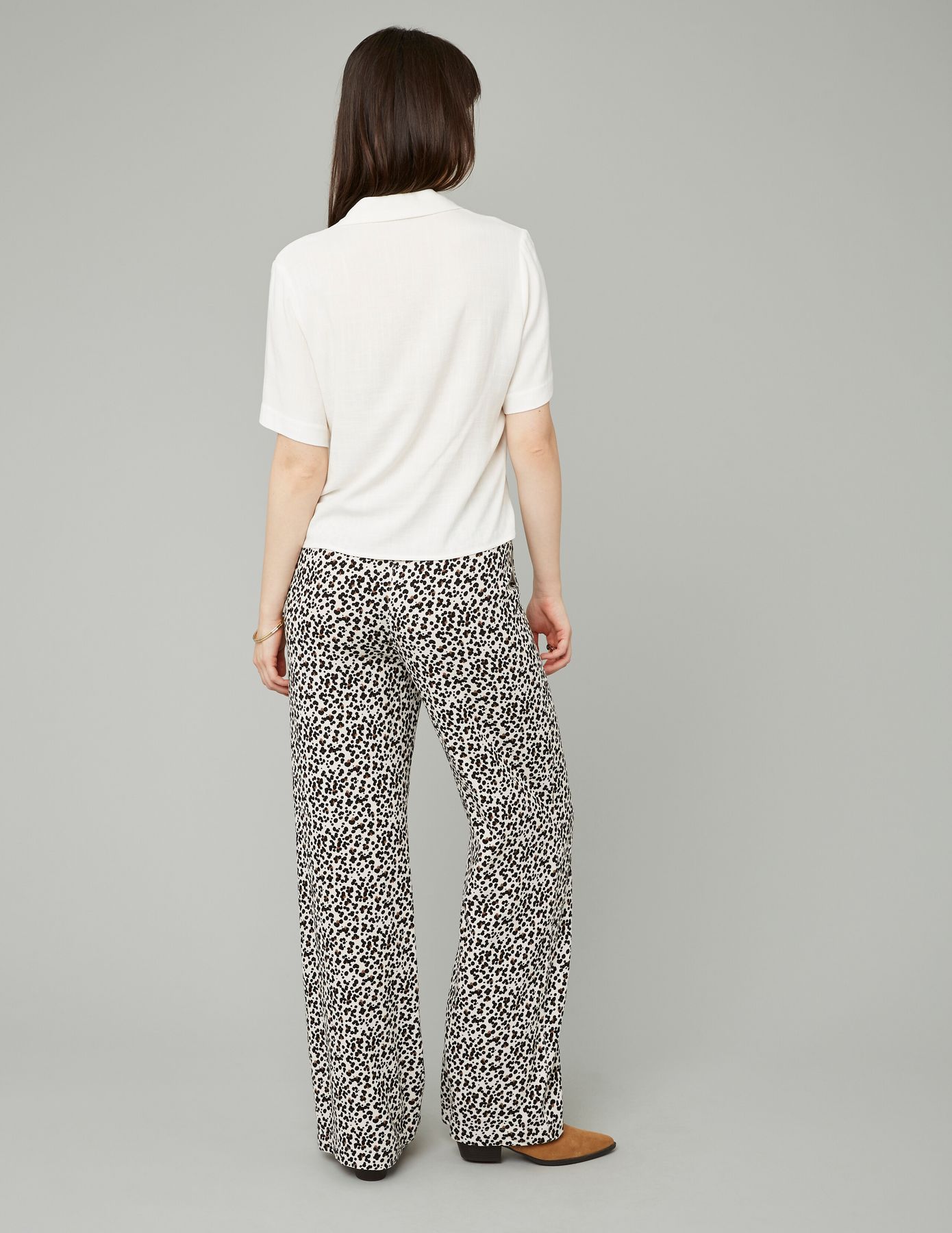 Pantalon fluide droit imprimé