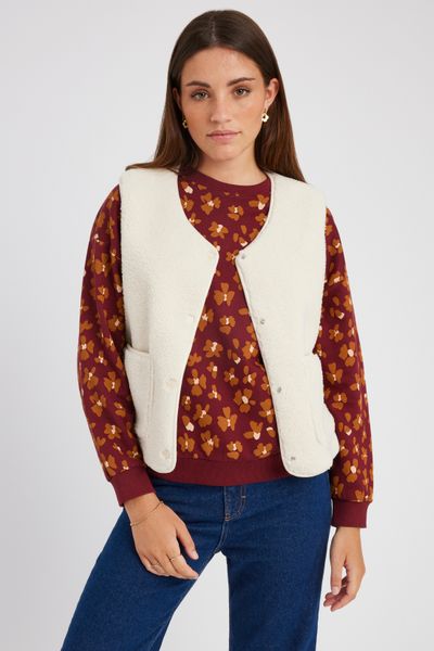 Gilet sans manches en sherpa
