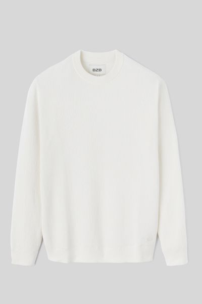 Pull col rond maille côtelée