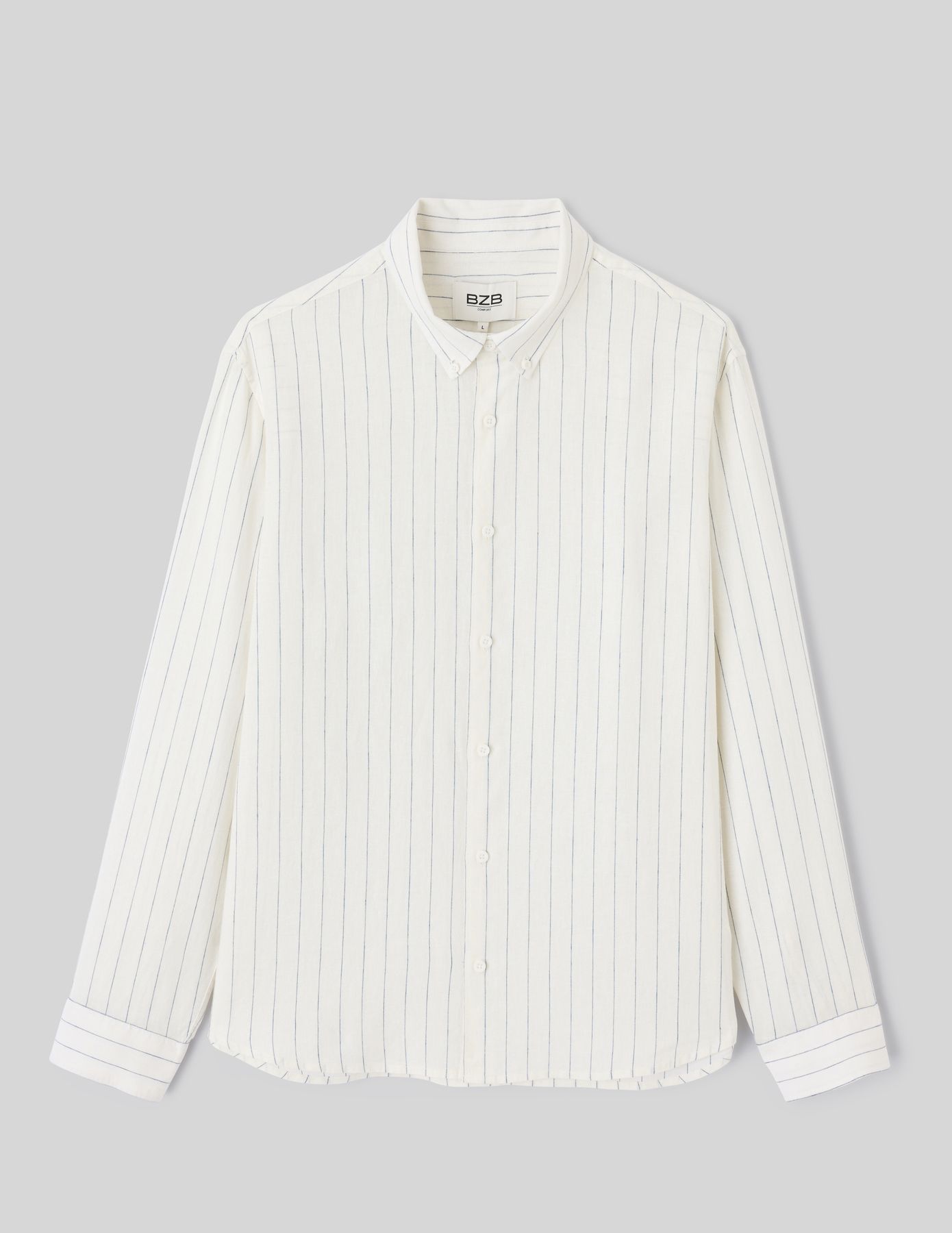 Chemise manches longues ray&eacute;e viscose lin