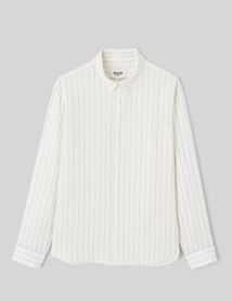 Chemise manches longues ray&eacute;e viscose lin