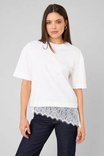 T-shirt avec empi&egrave;cement en dentelle