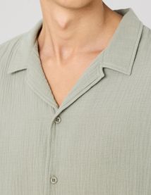 Chemise manches courtes gaze de coton