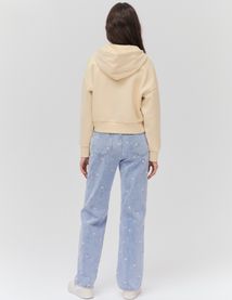 Sweat court zipp&eacute; &agrave; capuche