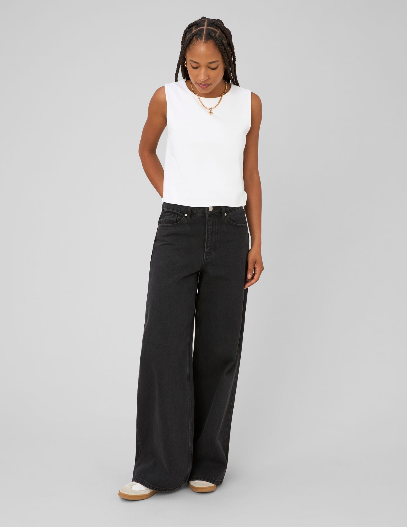 Jean wide leg taille standard