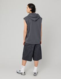 Sweat sans manches à capuche