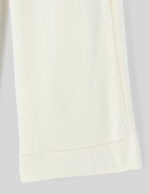 Pantalon fluide détail broderie