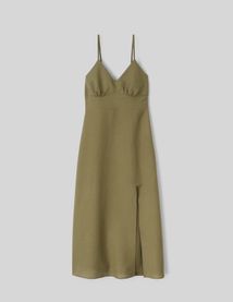 Robe longue unie en lin