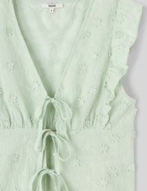 Top à nouer broderie 3D