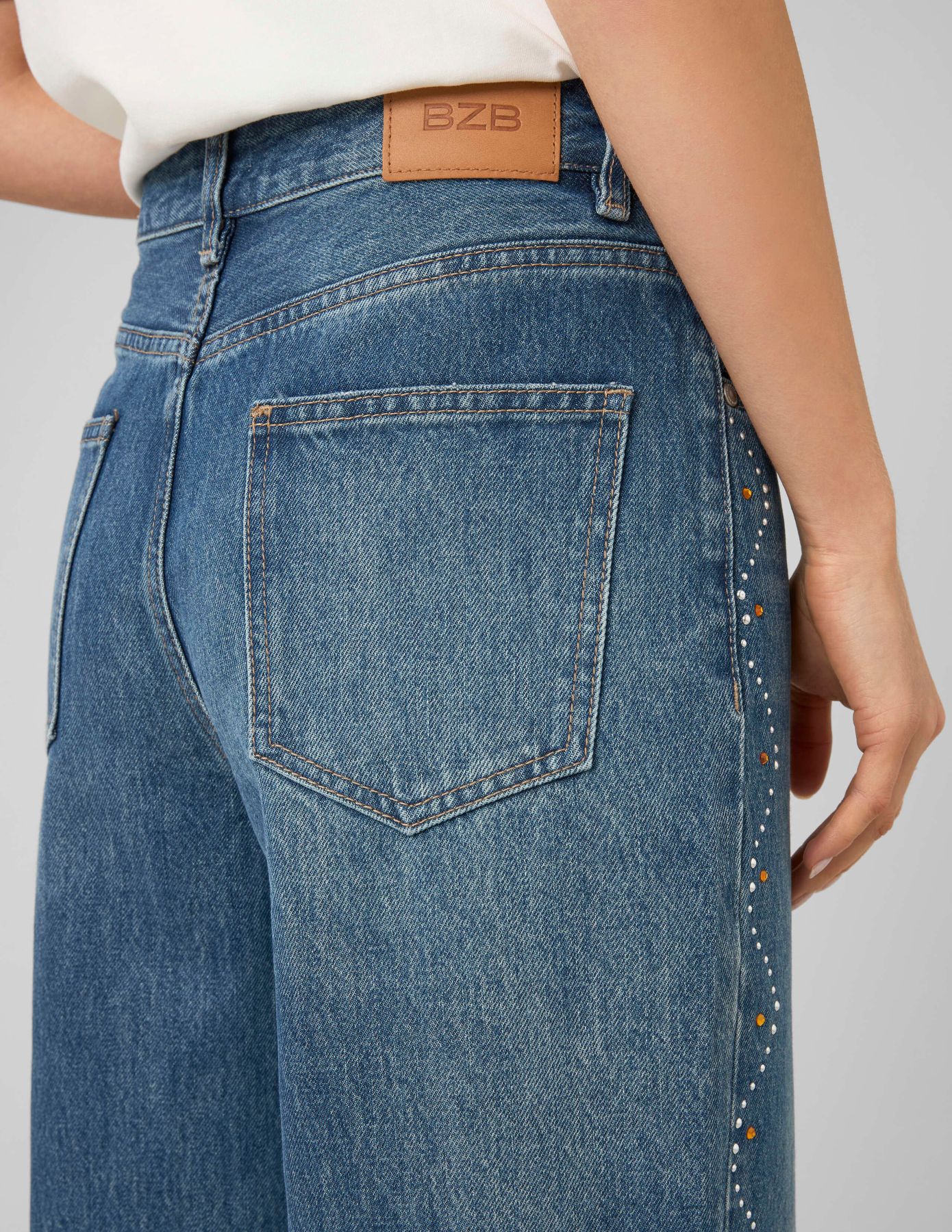 Jean straight strass