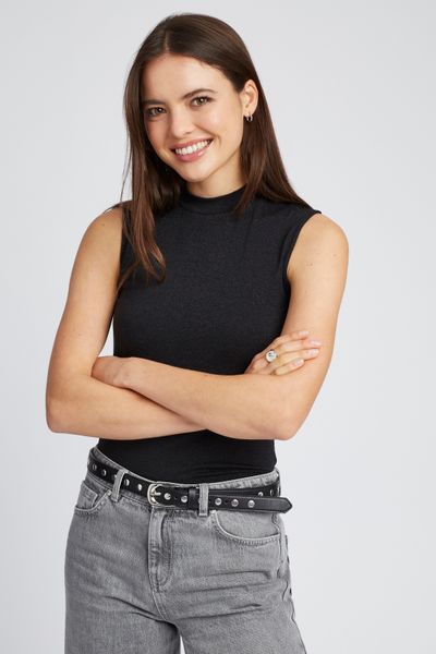 T-shirt sans manches col montant