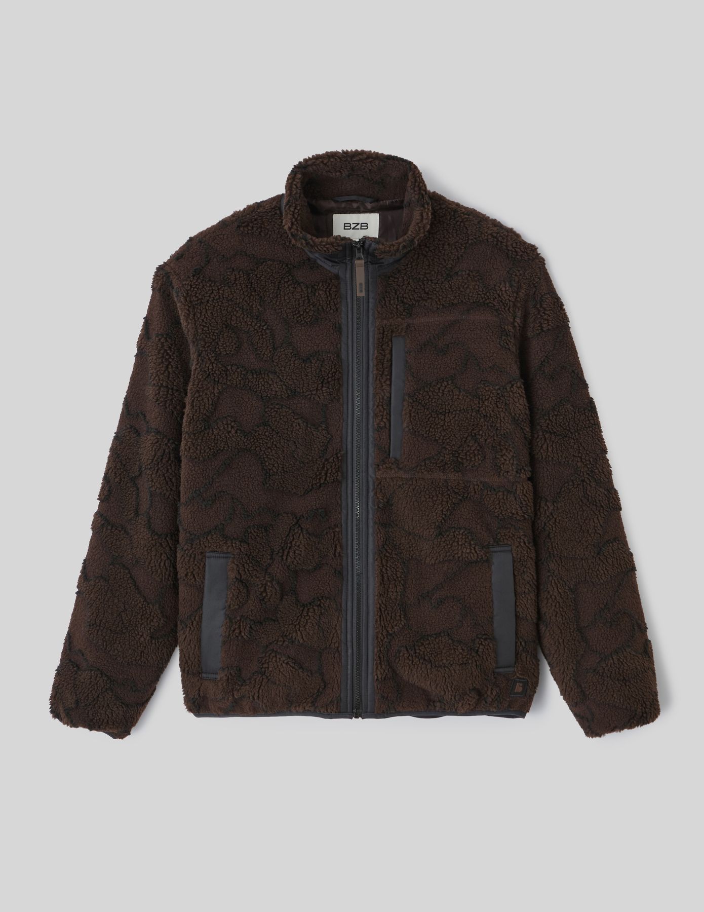 Blouson zippé sherpa imprimé