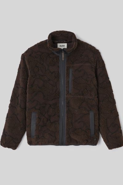 Blouson zippé sherpa imprimé
