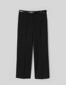 Pantalon droit &agrave; ceinture