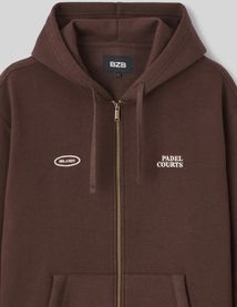 Sweat zippé imprimé devant/dos