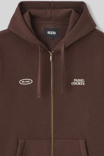 Sweat zippé imprimé devant/dos