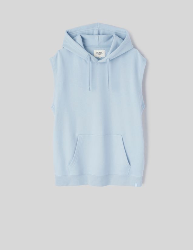 Sweat sans manches à capuche
