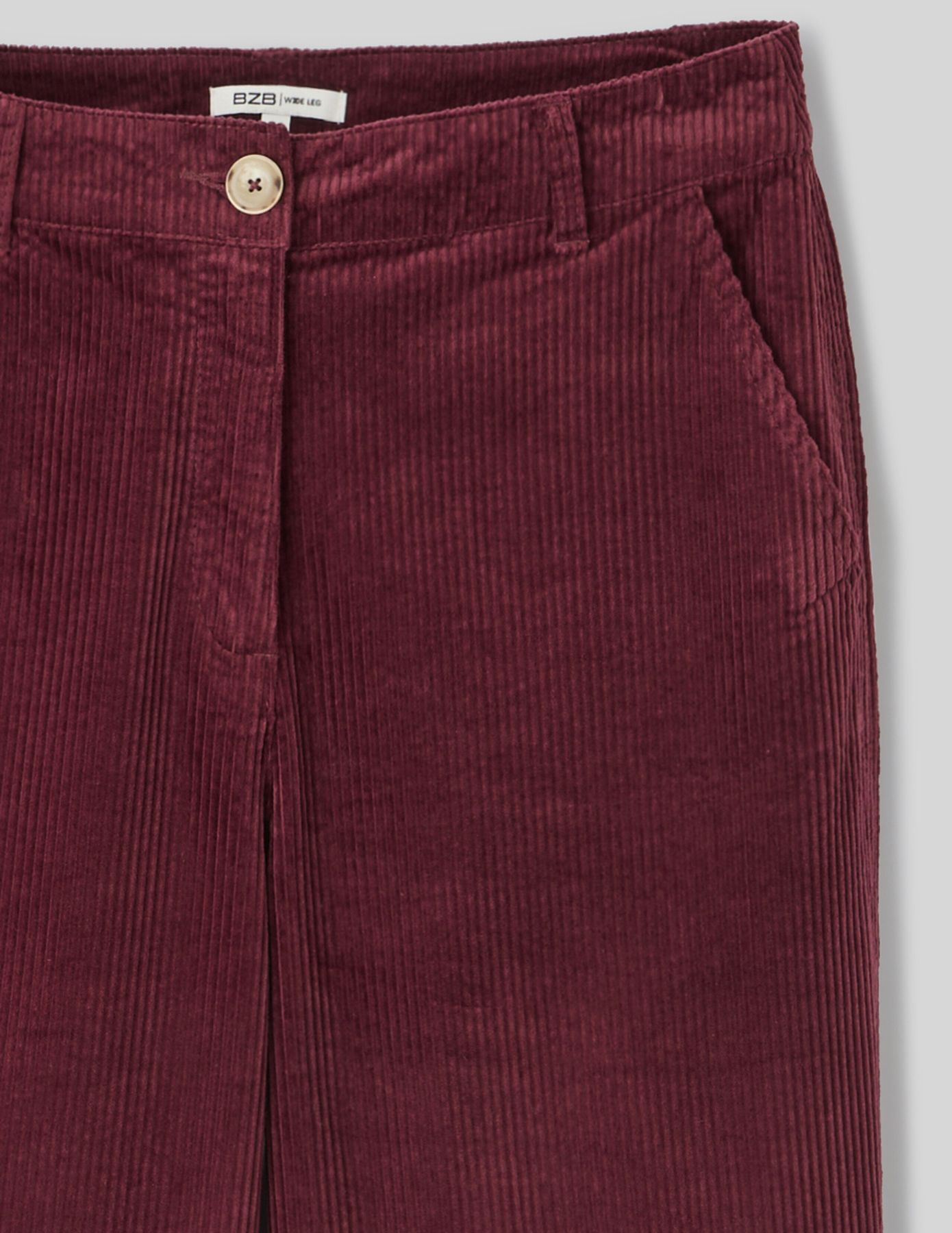 Pantalon wide leg velours cropped
