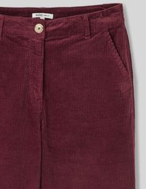Pantalon wide leg velours cropped