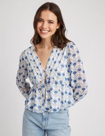 Blouse en voile imprimée