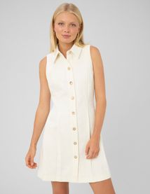 Robe sans manches boutonn&eacute;e