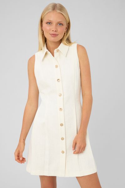 Robe sans manches boutonn&eacute;e