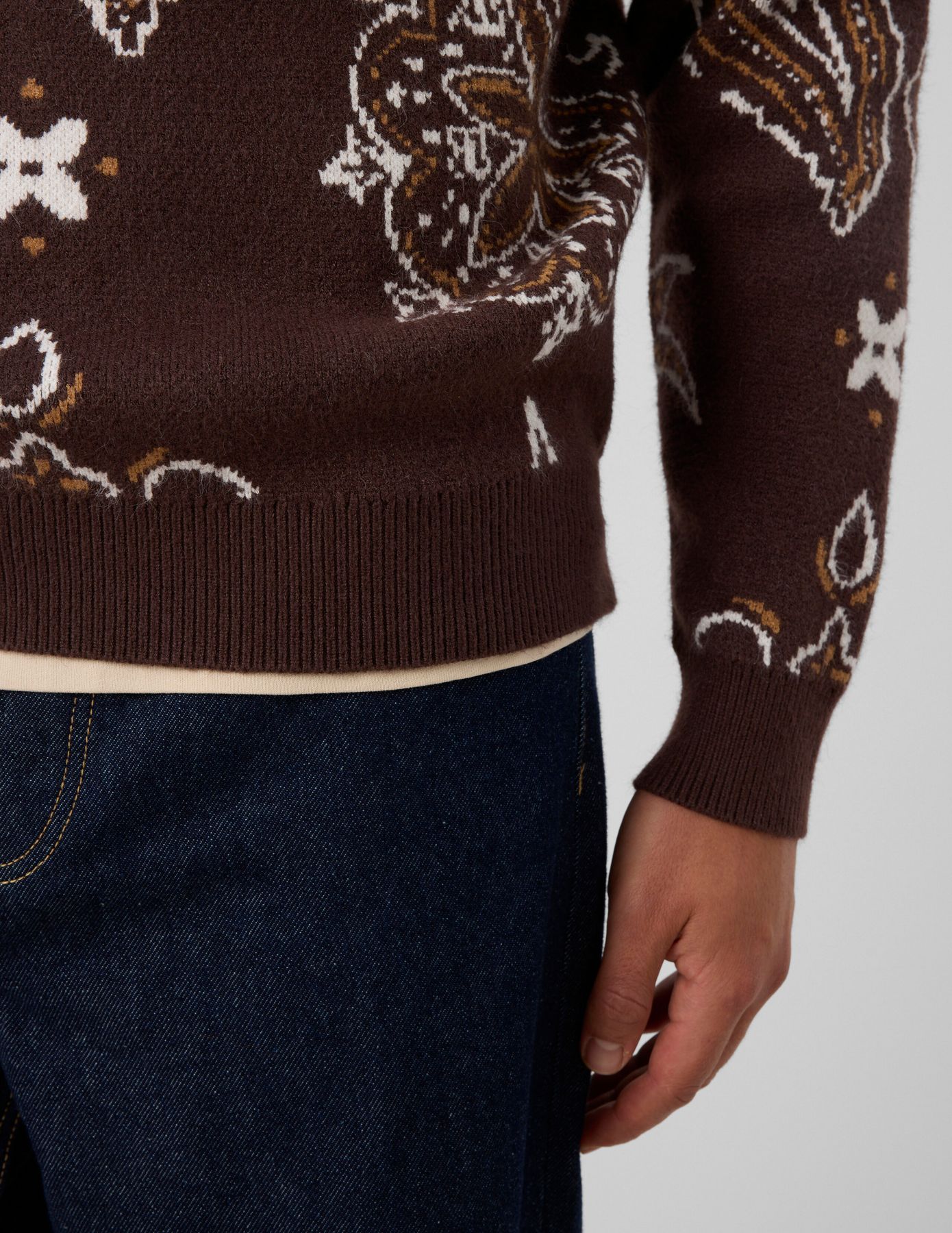 Pull jacquard fleurs