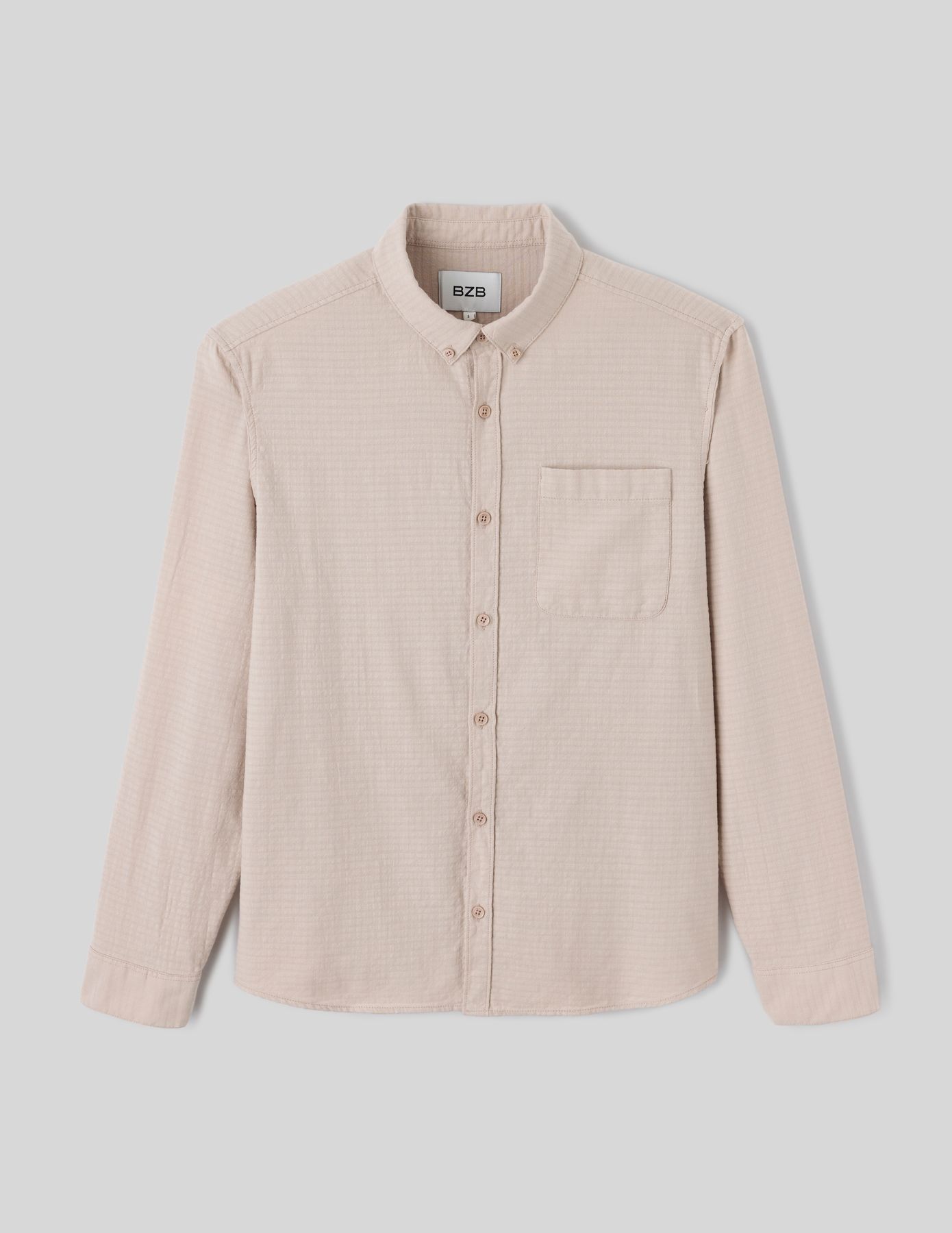 Chemise texturée unie droite