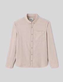 Chemise texturée unie droite