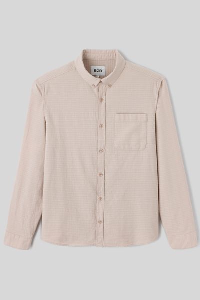Chemise texturée unie droite