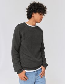 Pull col rond coton uni