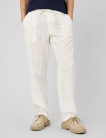 Pantalon ray&eacute; en lin
