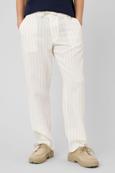 Pantalon ray&eacute; en lin