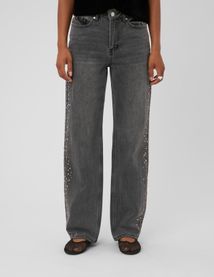 Jean droit strass