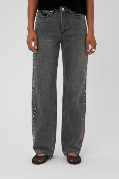 Jean droit strass