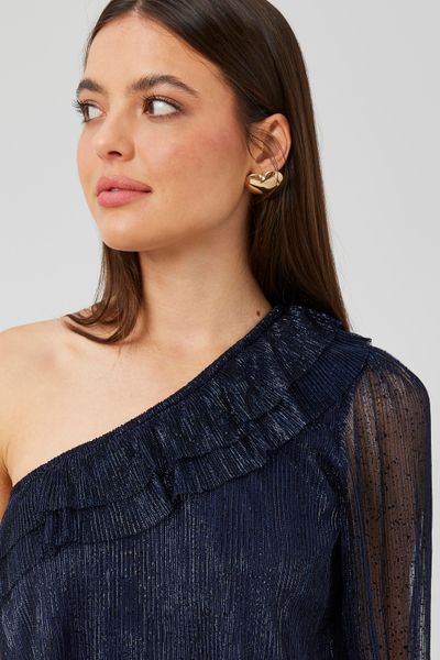 Blouse asymétrique pailletée
