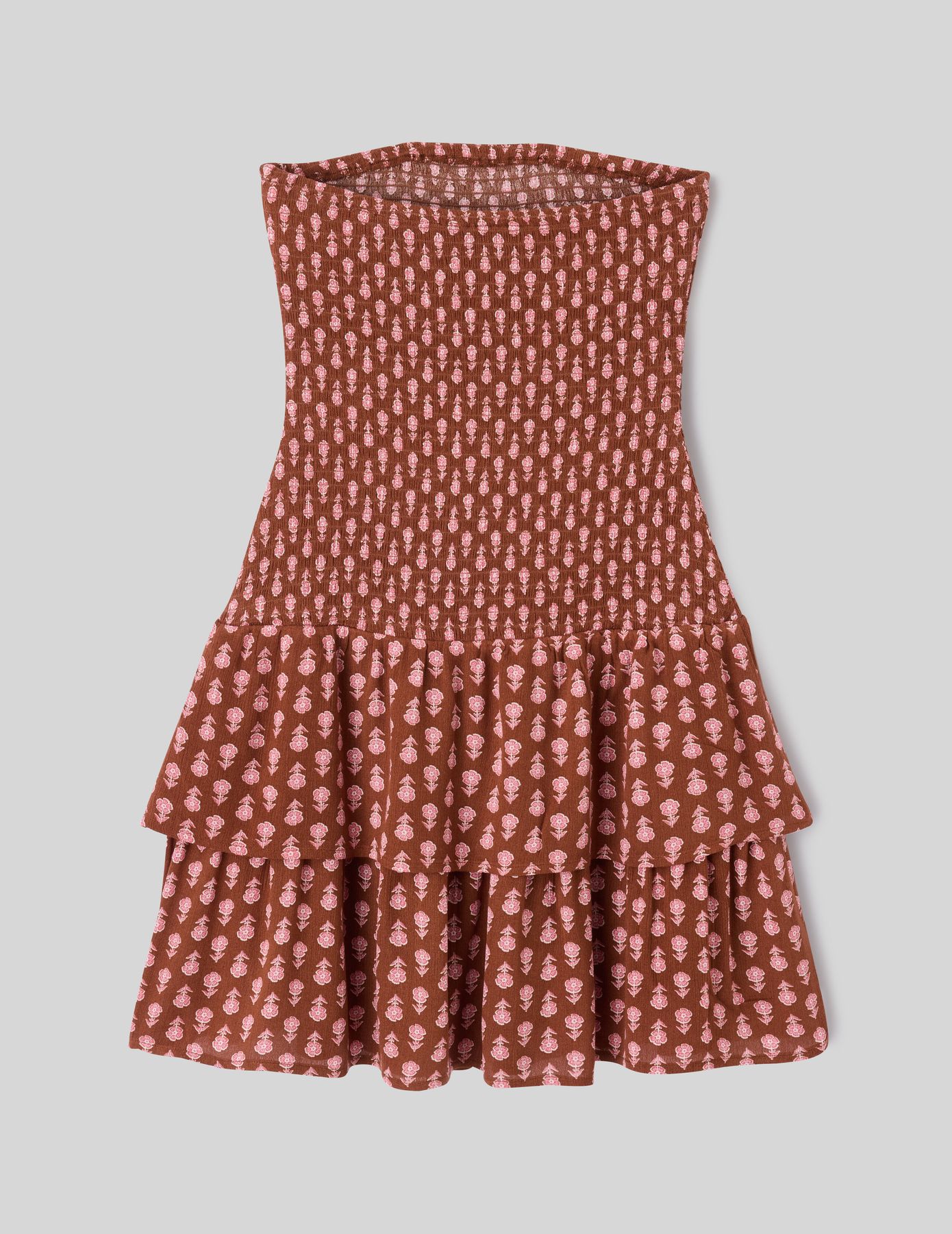 Robe courte imprim&eacute;e bustier