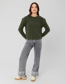 Pull col rond chiné