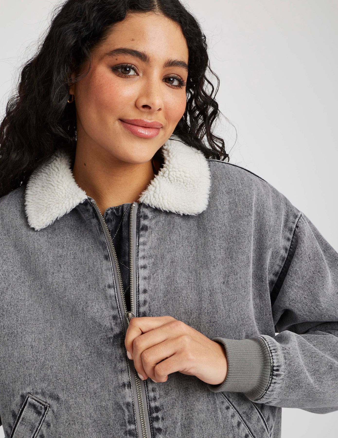 Blouson en jean sherpa