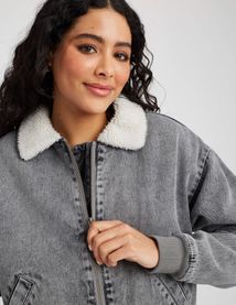 Blouson en jean sherpa