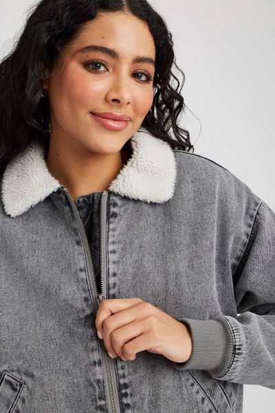 Blouson en jean sherpa