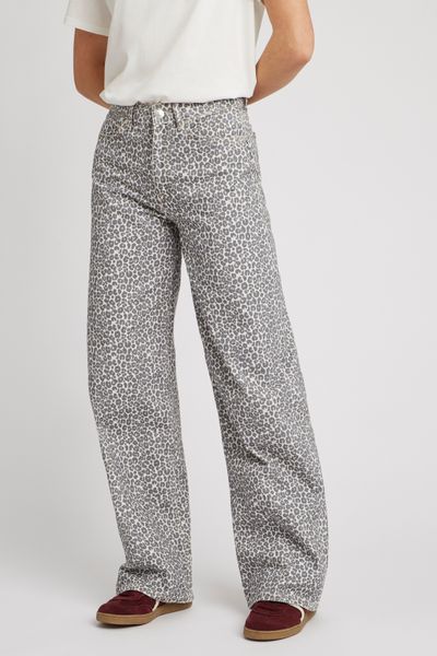 Jean wide leg imprimé léopard