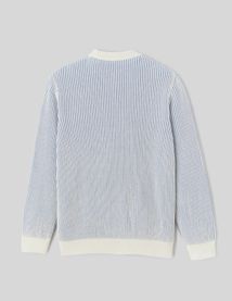 Pull côtelé bicolore